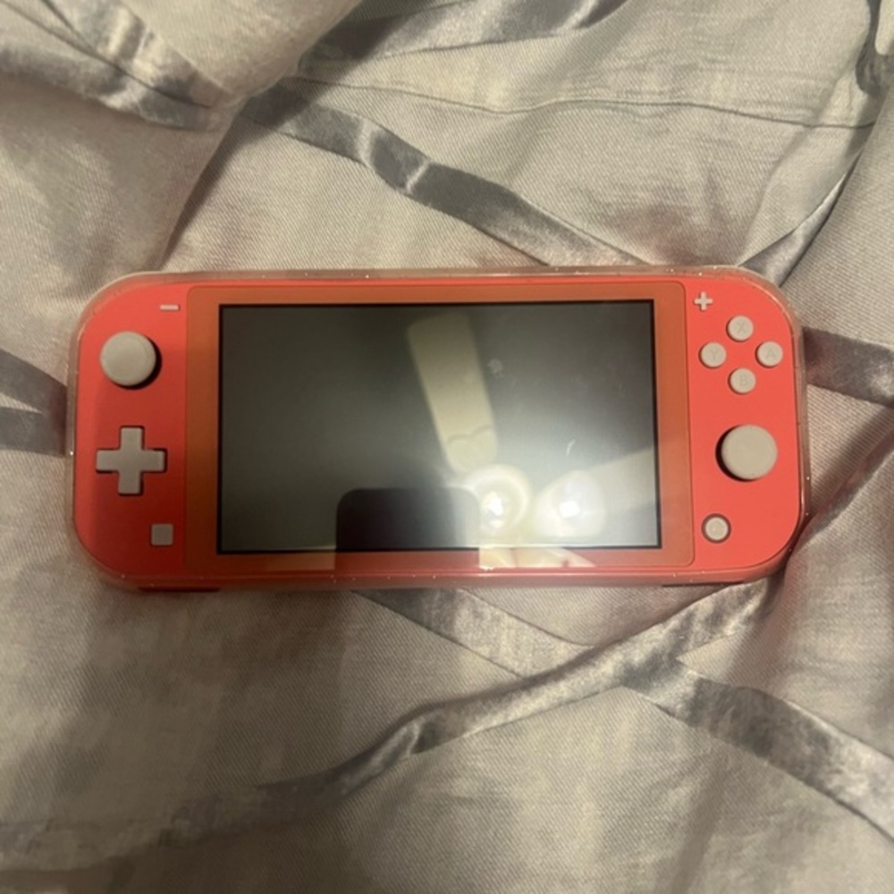 Vibrant Coral Handheld Gaming Console, 1 game, screen protector etc